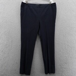 Lafayette 148 New York Bleecker Pants Womens 14 Navy Blue Side Zip Slim Stretch